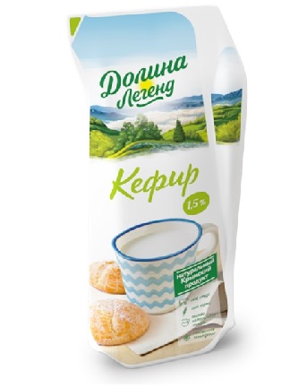 Кефир 1,5% 450гр эколин ТМ Долина легенд